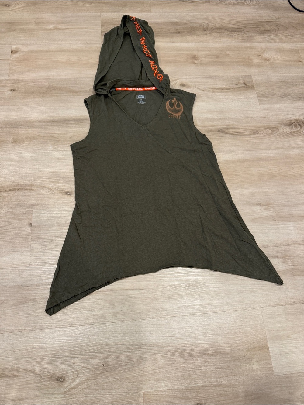 Disney Parks Official Olive Star Wars Rebel Alliance Sleeveless Hooded Tunic Top